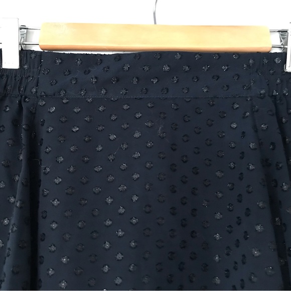 Asymmetrical navy skirt with sparkly polka dots - Picture 3 of 6